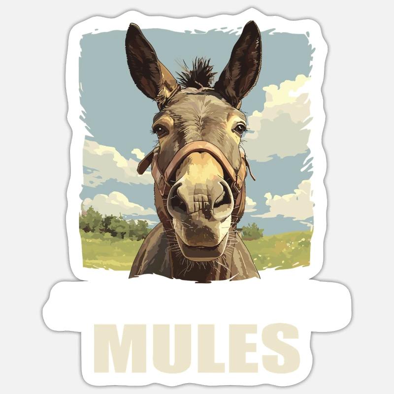 Mules Mule - Sticker size S (10 x 10 cm) - white matte