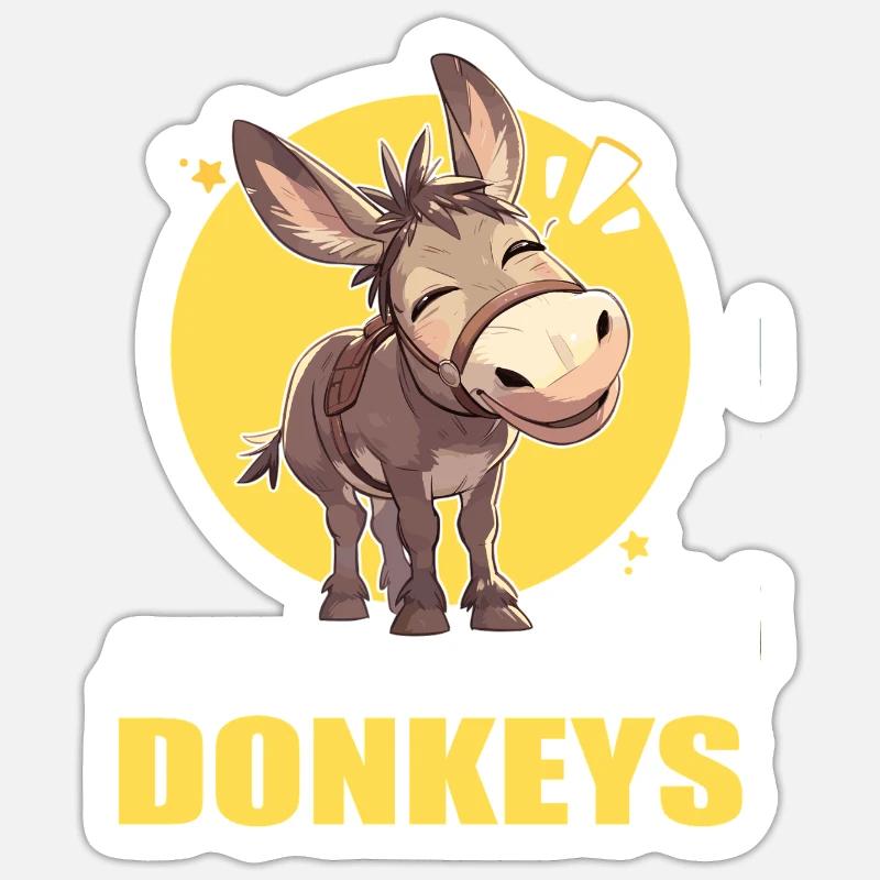 Donkey Esel - Sticker size S (10 x 10 cm) - white matte