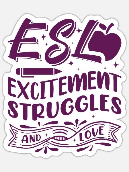 ESL-Lehrer ESL Unterricht - Sticker Größe S (10 x 10 cm) - Mattweiß