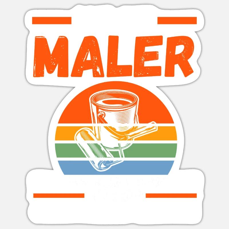 Maître Peintre Compagnon Peintre - Sticker taille S (10 x 10 cm) - blanc mat
