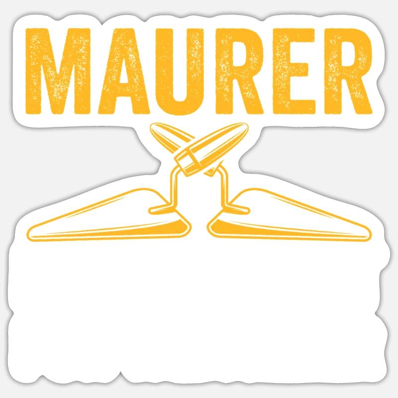 Maître maçon Compagnon maçon - Sticker taille S (10 x 10 cm) - blanc mat
