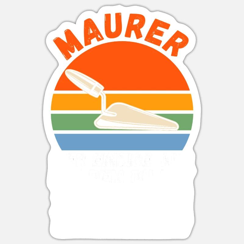 Master Bricklayer Journeyman Bricklayer - Sticker size S (10 x 10 cm) - white matte