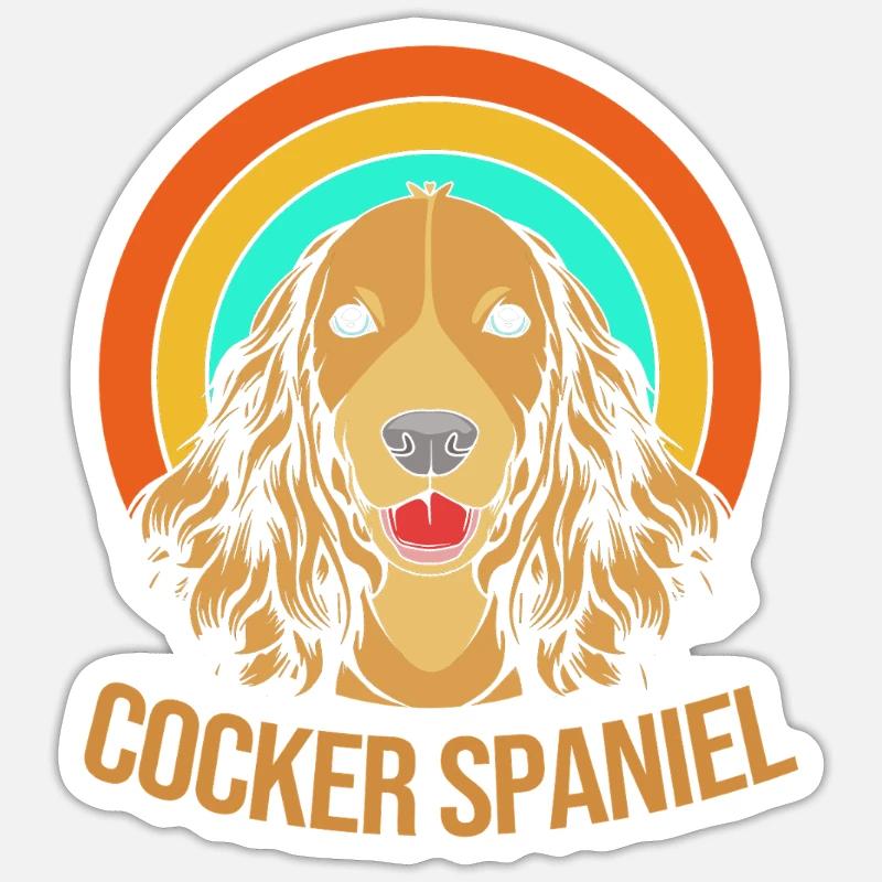 Cocker Spaniel - Sticker taille S (10 x 10 cm) - blanc mat