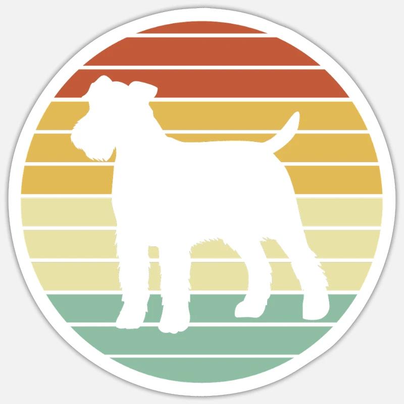 Airedale Terrier - Sticker taille S (10 x 10 cm) - blanc mat