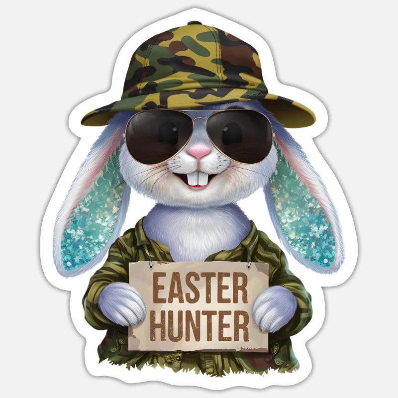 Happy Easter Hunter - Sticker size S (10 x 10 cm) - white matte