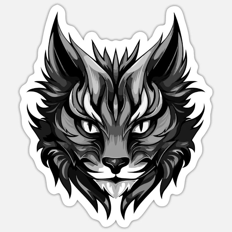 Cat icon head - Sticker size S (10 x 10 cm) - white matte