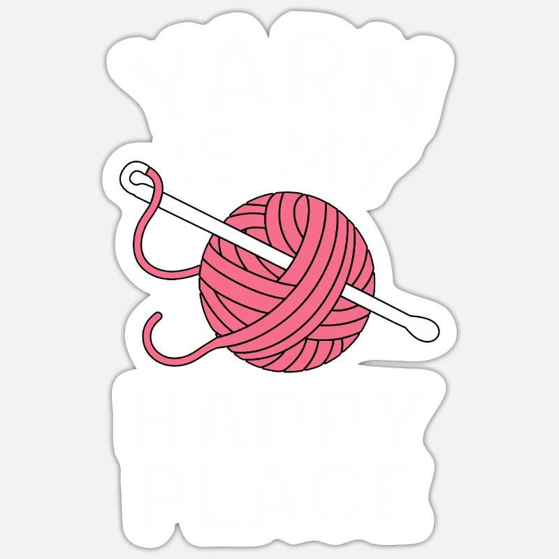 Häkeln - Sticker Größe S (10 x 10 cm) - Mattweiß