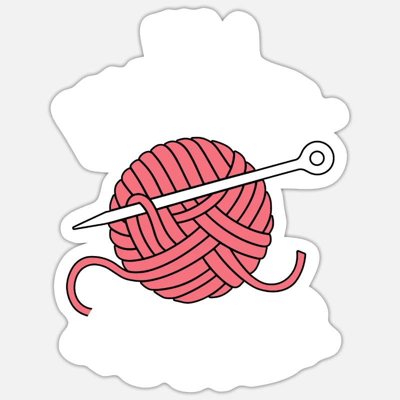 Häkeln - Sticker Größe S (10 x 10 cm) - Mattweiß