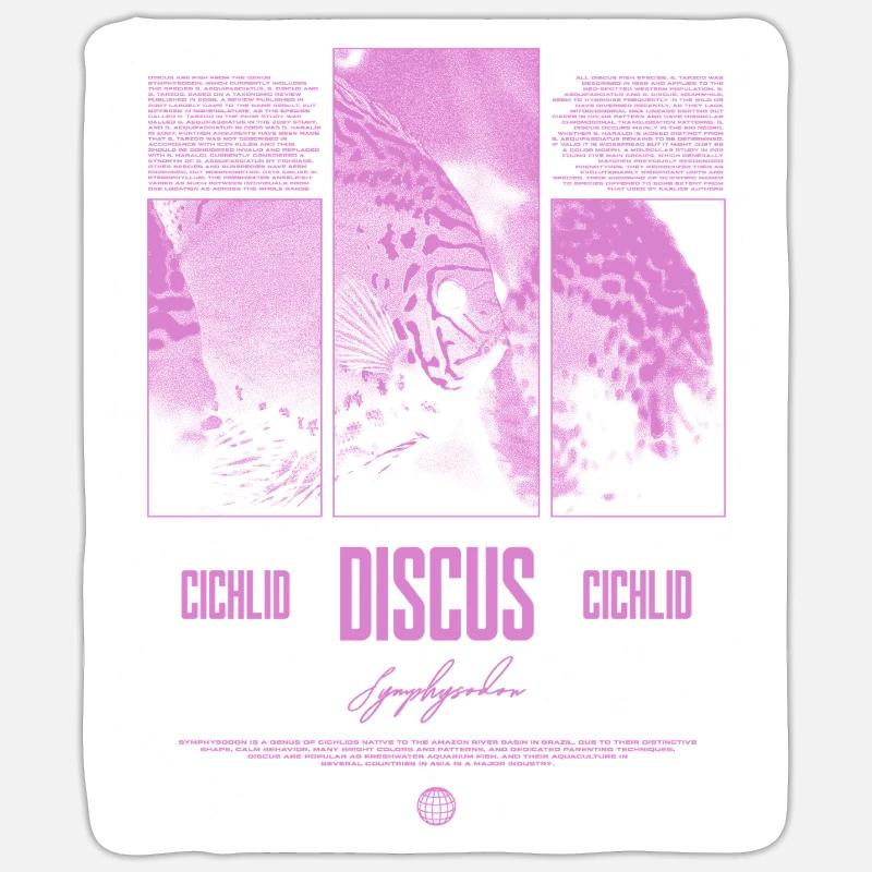 Diskusfisch Buntbarsch Aquarium Fischhalter - Sticker Größe S (10 x 10 cm) - Mattweiß