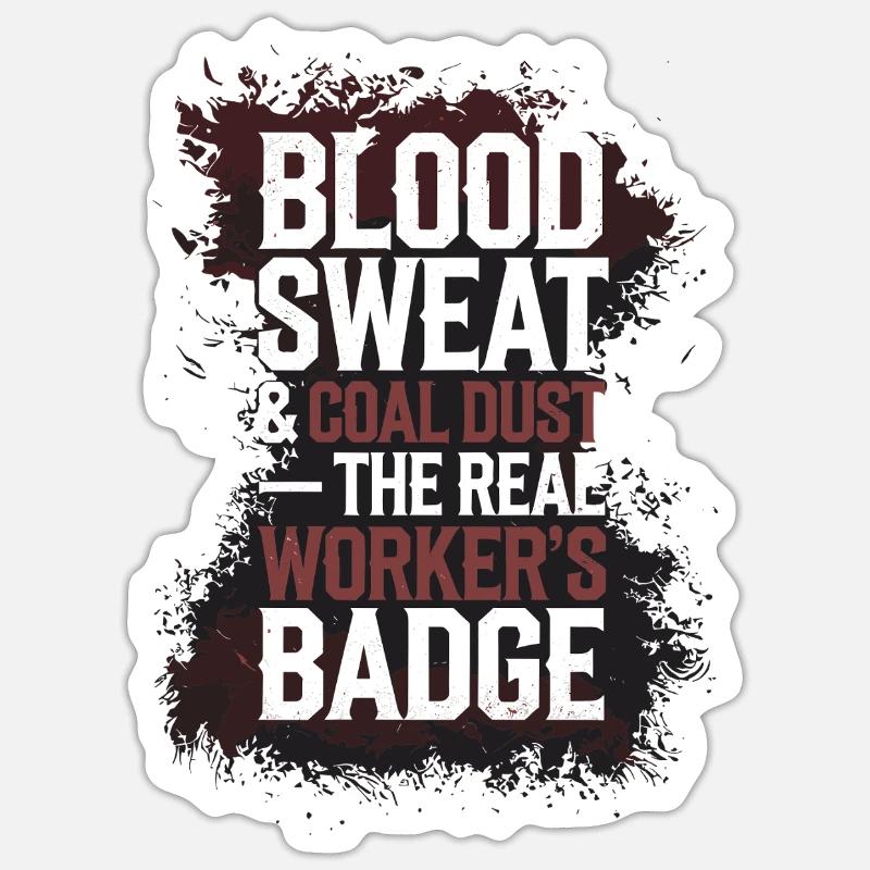 coal miner underground mining hard hat worker Sticker size S (10 x 10 cm)