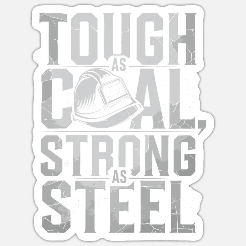 coal miner underground mining hard hat worker Sticker size S (10 x 10 cm)