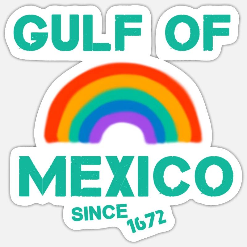 Golf des Mexikos Regenbogen - Sticker Größe S (10 x 10 cm) - Mattweiß