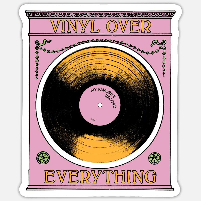 Vinyl Before Everything - Sticker Größe S (10 x 10 cm) - Mattweiß