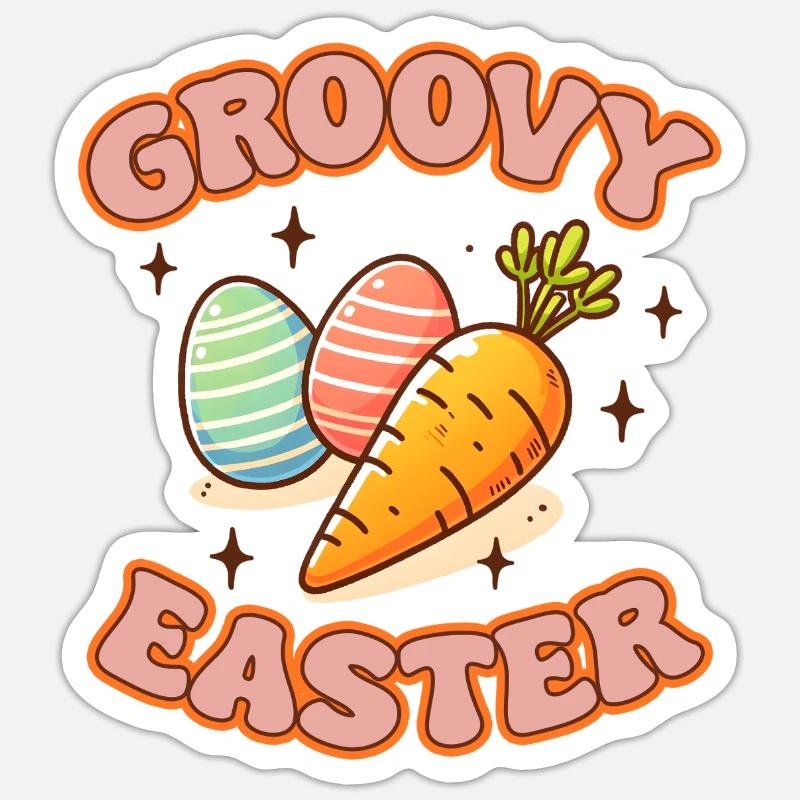 Groovy Easter Sticker size S (10 x 10 cm)