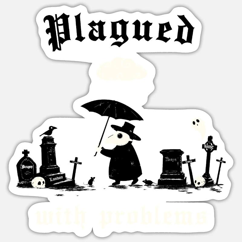 En proie à des problèmes - Sticker taille S (10 x 10 cm) - blanc mat