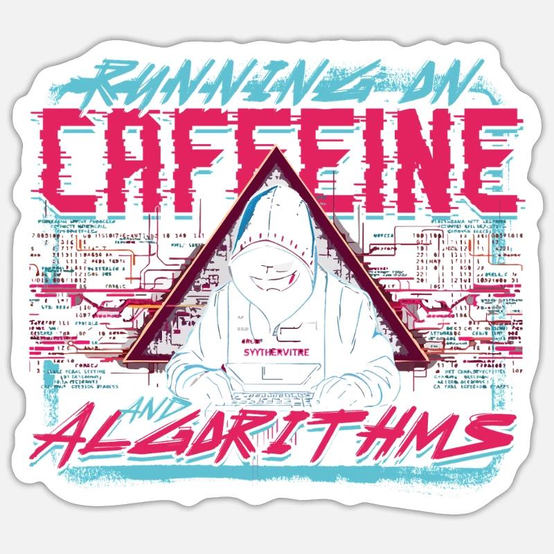 Bioinformatiker Running On Caffeine And Algorithms Sticker Größe S (10 x 10 cm)