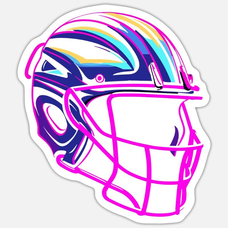 Lacrosse Helmet Synthwave Sticker size S (10 x 10 cm)