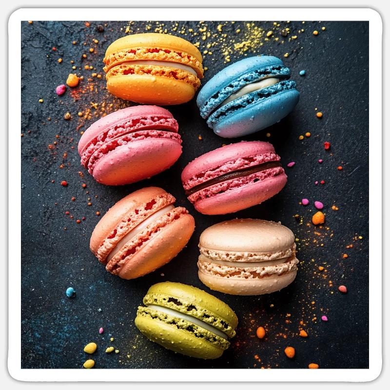 Macarons - Sticker Größe S (10 x 10 cm) - Mattweiß