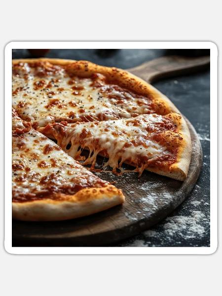 Pizza - Sticker Größe S (10 x 10 cm) - Mattweiß