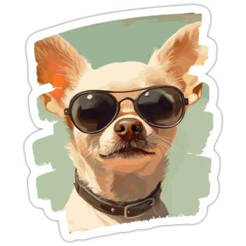 Chihuahua - Sticker Größe S (10 x 10 cm) - Mattweiß - Vorne
