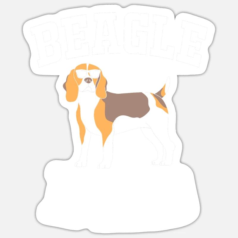 Papa Beagle - Sticker taille S (10 x 10 cm) - blanc mat