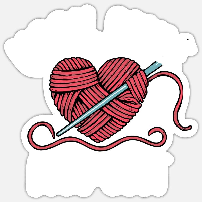 Häkeln - Sticker Größe S (10 x 10 cm) - Mattweiß
