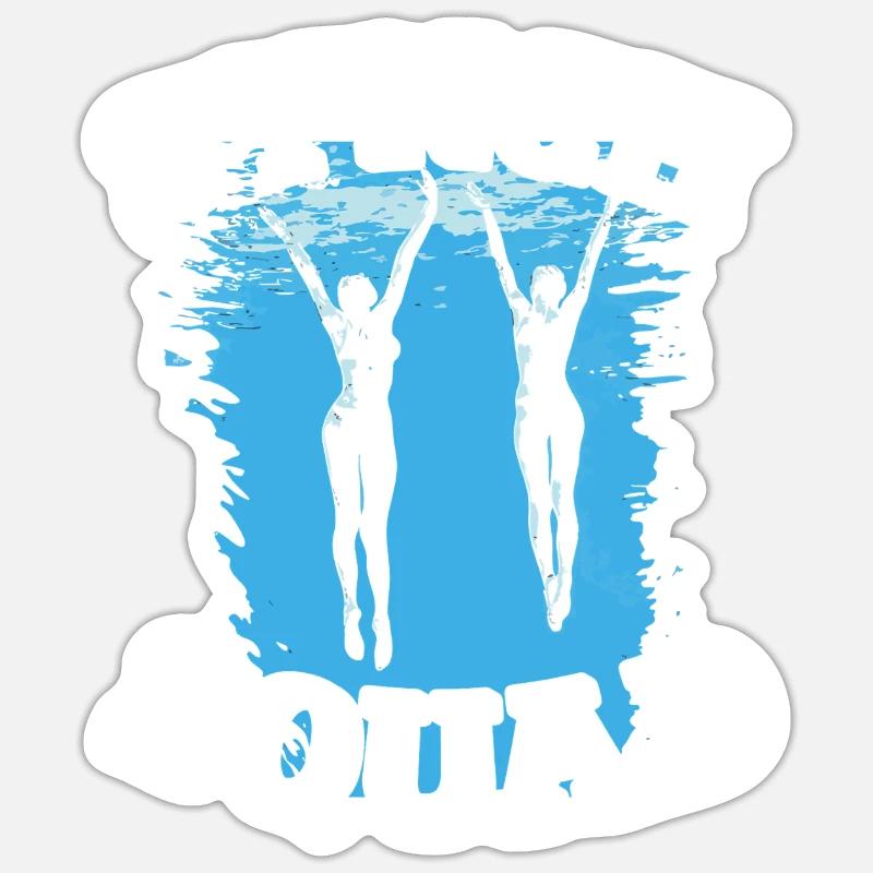 Nageuses synchronisées - Sticker taille S (10 x 10 cm) - blanc mat
