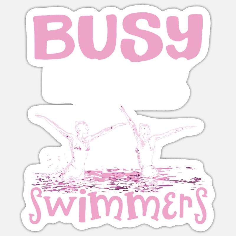 Synchronschwimmen Synchro Schwimmer - Sticker Größe S (10 x 10 cm) - Mattweiß