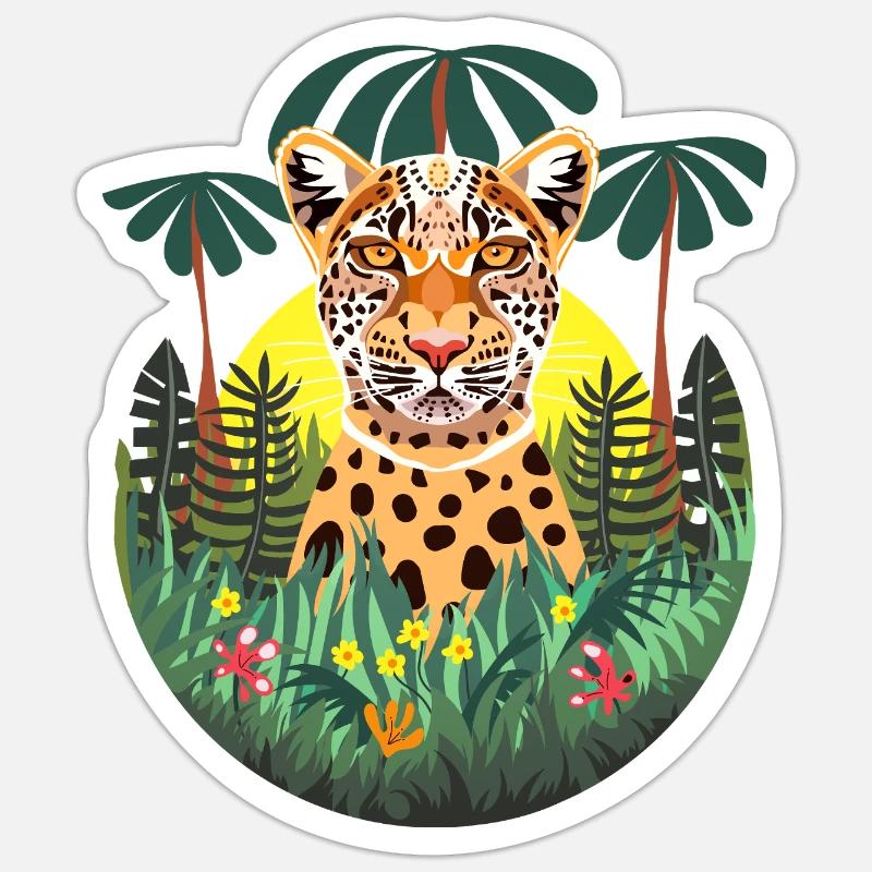 Leopard - Sticker Größe S (10 x 10 cm) - Mattweiß