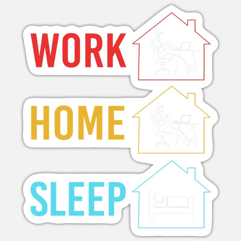 Remote Homeoffice - Sticker Größe S (10 x 10 cm) - Mattweiß