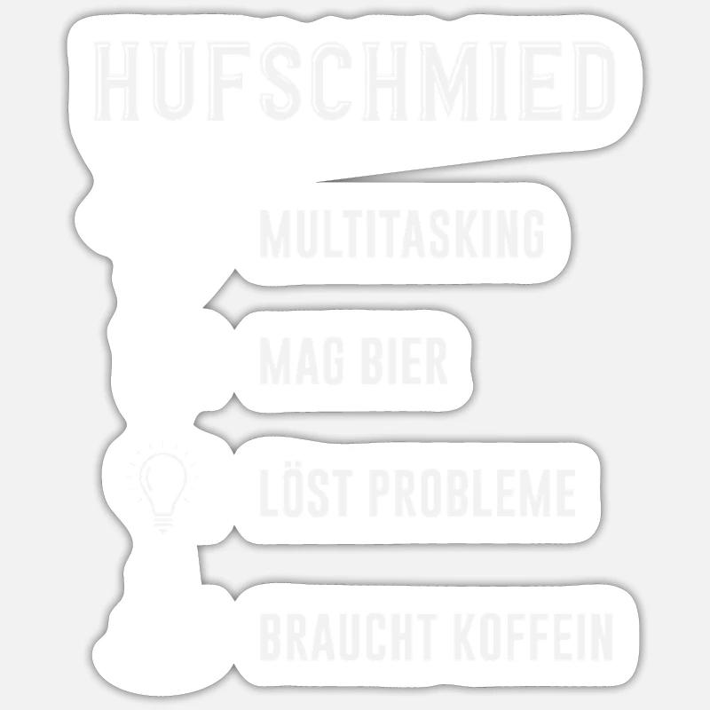 Maréchal-ferrant Multitâche Problèmes de bière Caféine Sticker taille S (10 x 10 cm)