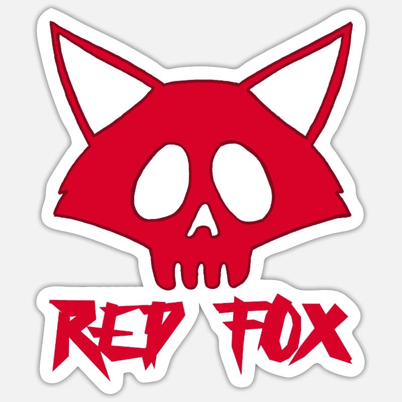 Rotfuchs Schädel Sticker Größe S (10 x 10 cm)