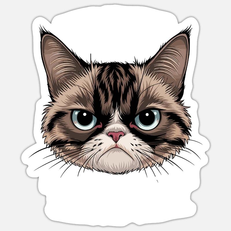 Sarcasme Chaton Chat - Sticker taille S (10 x 10 cm) - blanc mat