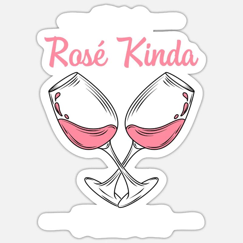 Vin Rosé - Sticker taille S (10 x 10 cm) - blanc mat