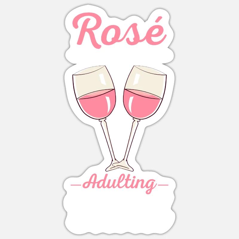Wein Rosé Sticker Größe S (10 x 10 cm)