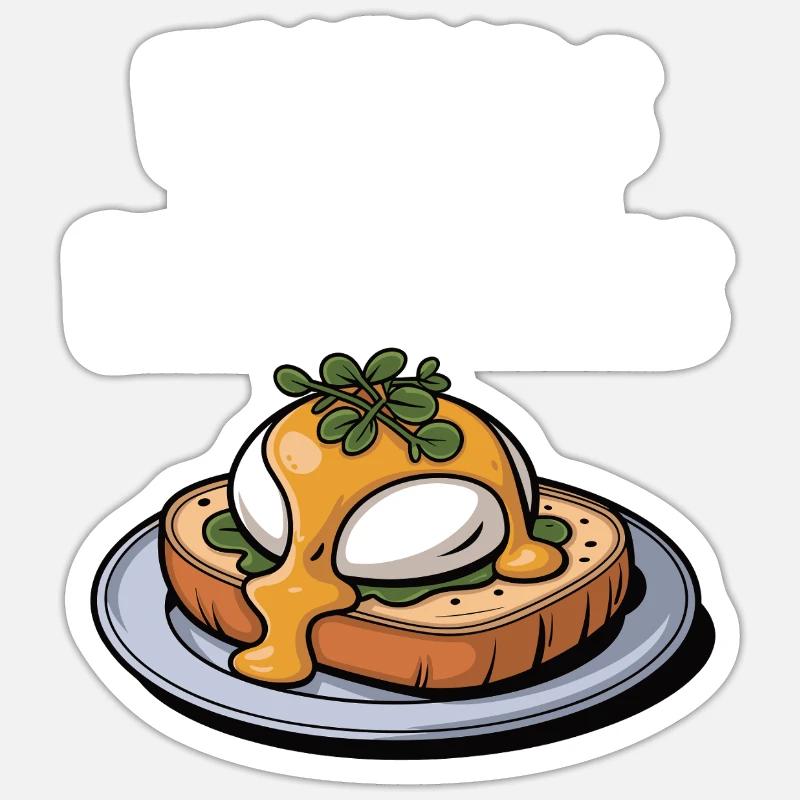 Amis avec Benedicts Funny Eggs Benedict Pun Sticker taille S (10 x 10 cm)