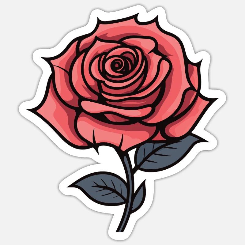 L’amour de la rose - Sticker taille S (10 x 10 cm) - blanc mat