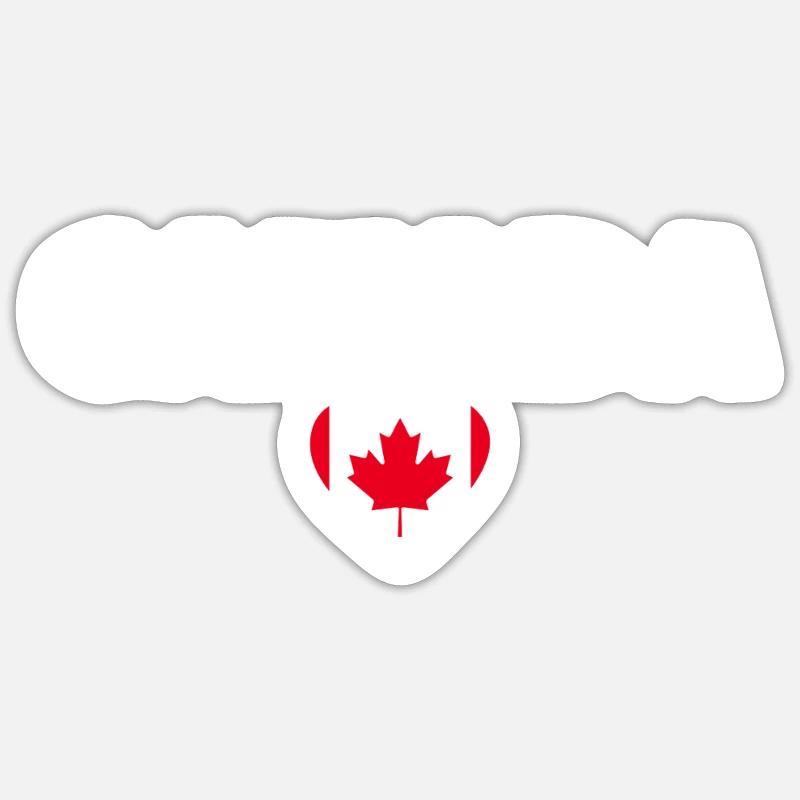 Canada Canada Drapeau canadien - Sticker taille S (10 x 10 cm) - blanc mat