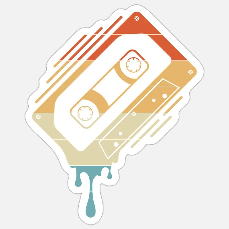 Dripping Cassette Tape - Sticker size S (10 x 10 cm) - white matte