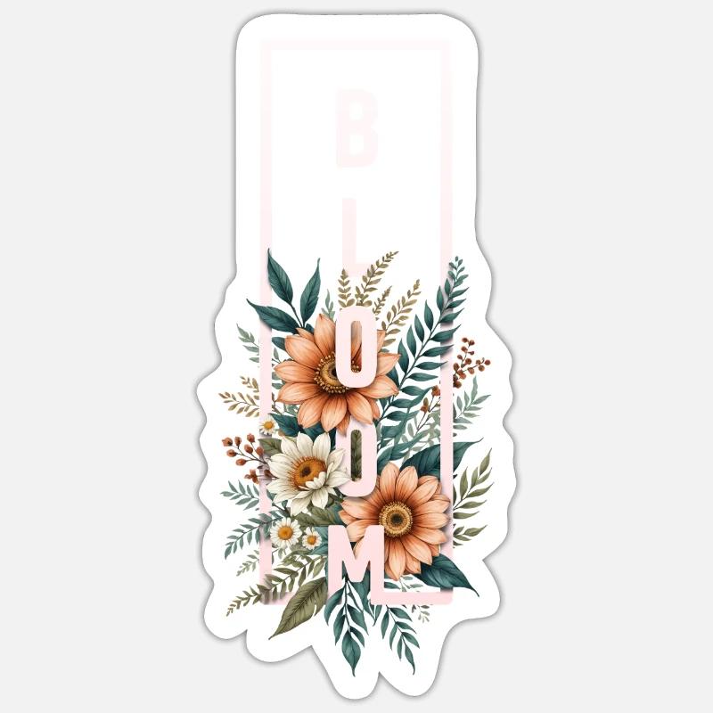Bloom Botanical Frame - Sticker size S (10 x 10 cm) - white matte