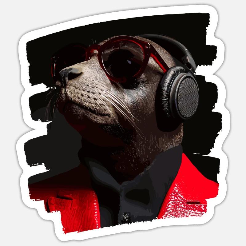 Robbe - Sticker Größe S (10 x 10 cm) - Mattweiß