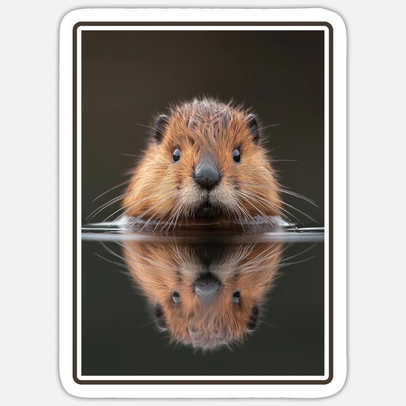 Bisamratten Bisamratte - Sticker Größe S (10 x 10 cm) - Mattweiß