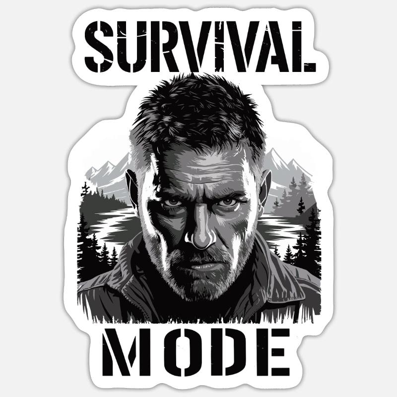 Survival Mode - Sticker size S (10 x 10 cm) - white matte