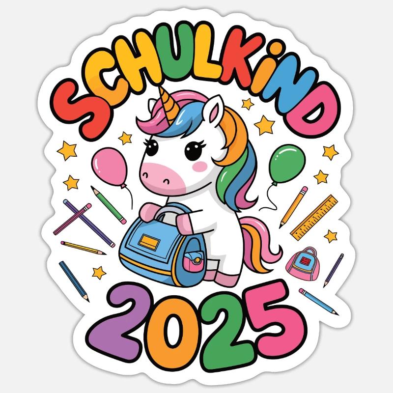Schulkind 2025 Einschulung Schulanfang Sticker Größe S (10 x 10 cm)