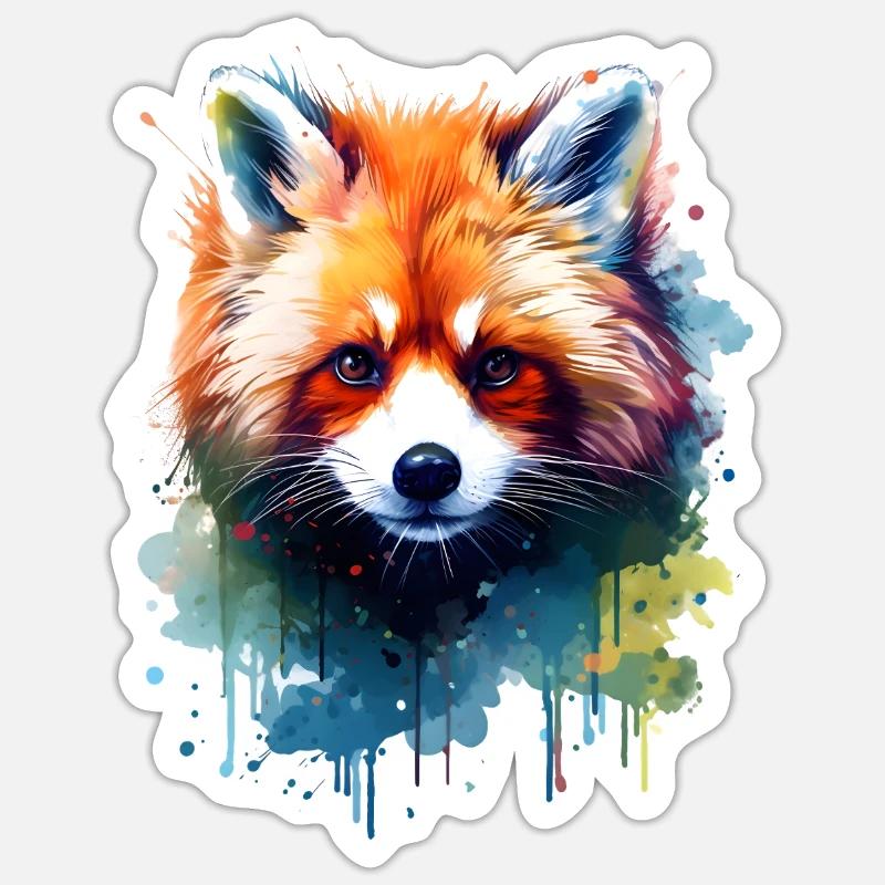 Petit panda - Sticker taille S (10 x 10 cm) - blanc mat