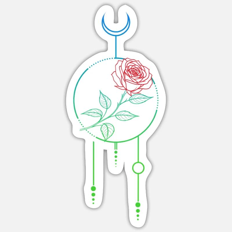 Rêve de rose céleste - Sticker taille S (10 x 10 cm) - blanc mat