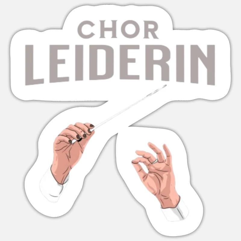 Chor Leiderin Chorleiterin Dirigentin - Sticker Größe S (10 x 10 cm) - Mattweiß