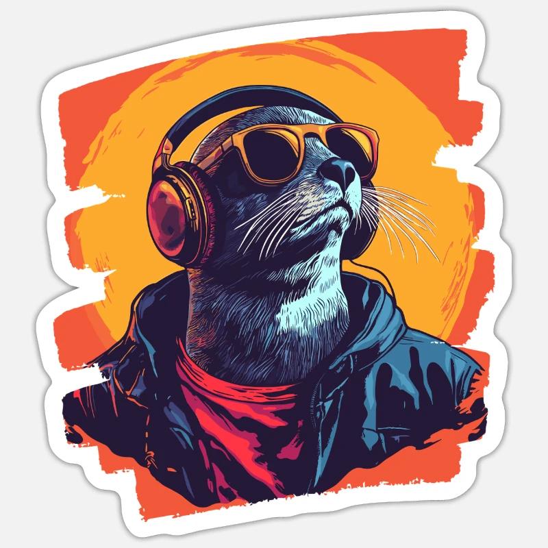 Robbe - Sticker Größe S (10 x 10 cm) - Mattweiß