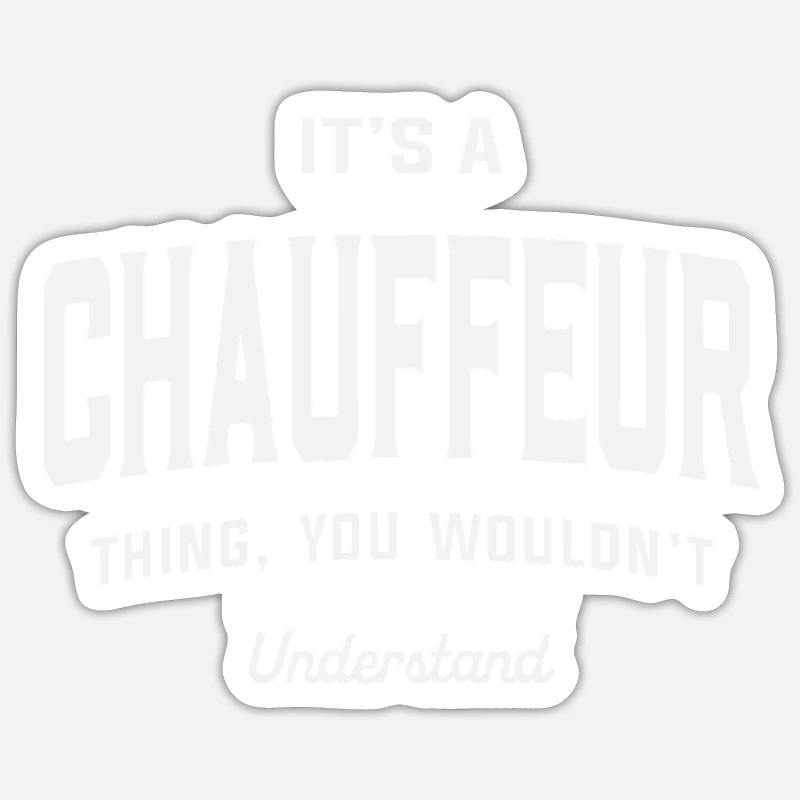 Chauffeur Titre du poste Anniversaire Travailleur Idée - Sticker taille S (10 x 10 cm) - blanc mat