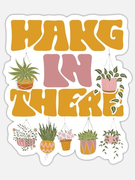 Plant Lover Gardening Hang In - Sticker Größe S (10 x 10 cm) - Mattweiß